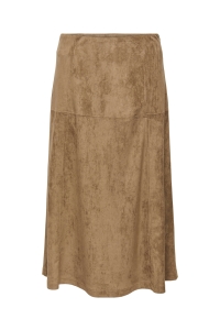 ONLY ONLLIXA MW LONG FAUX SUEDE SKIRT CC: bison