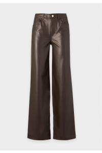 ONLY ONLSMOOTH HW FAUX LEATH WIDE PANT C: chocolate torte