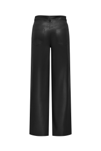 ONLY ONLSMOOTH HW FAUX LEATH WIDE PANT C: black