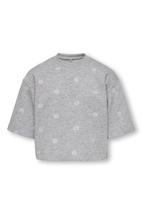 ONLY KOGLUNA 3/4 O-NECK UB CS SWT light grey melange/small ditzy c