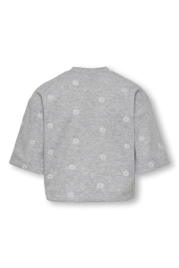 ONLY KOGLUNA 3/4 O-NECK UB CS SWT light grey melange/small ditzy c