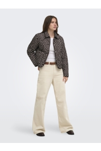 ONLY ONLDOTTIE QUILT AOP JACKET CC OTW coffee bean/dot - cloud dancer