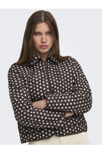 ONLY ONLDOTTIE QUILT AOP JACKET CC OTW coffee bean/dot - cloud dancer