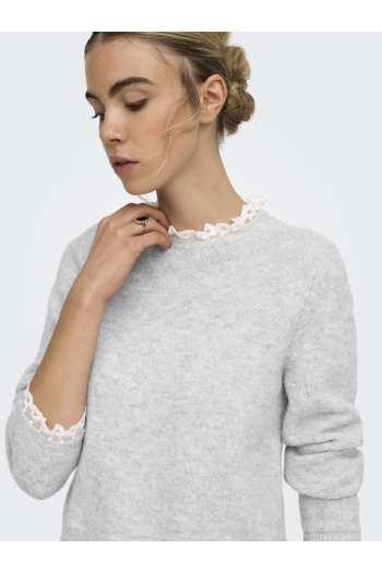ONLY ONLCHER LS DETAIL O-NECK KNT Dames