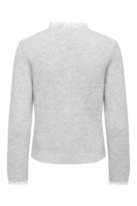 ONLY ONLCHER LS DETAIL O-NECK KNT light grey melange/cloud dancer