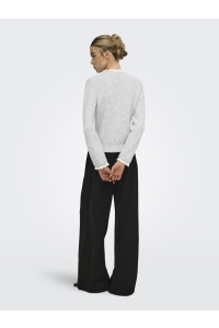 ONLY ONLCHER LS DETAIL O-NECK KNT light grey melange/cloud dancer