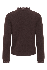 ONLY ONLCHER LS DETAIL O-NECK KNT deep mahogany/mel/dtm lace
