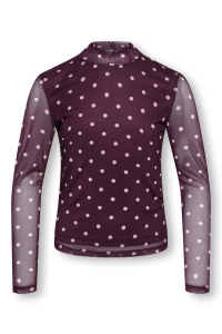 ONLY KOGERICA LIFE MESH L/S TOP VD JRS fig/pink lady dots