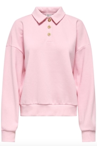 ONLY ONLAGNES L/S POLO CS PR SWT romance rose/light gold buttons