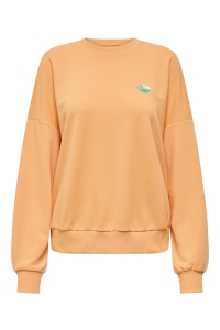 ONLY ONLMINNA O NECK L/S CS PR SWT mock orange/only badge