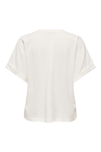 ONLY ONLMINNA S/S TOP CS PR JRS cloud dancer/only badge