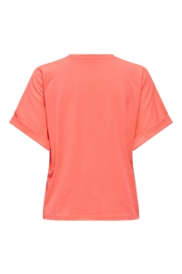 ONLY ONLMINNA S/S TOP CS PR JRS fiery coral/only badge