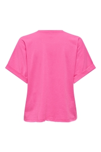 ONLY ONLMINNA S/S TOP CS PR JRS knockout pink/only badge