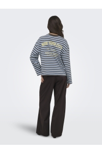 ONLY ONLFREJA L/S STRIPE TOP CC JRS cashmere blue/bracken (ida) prin