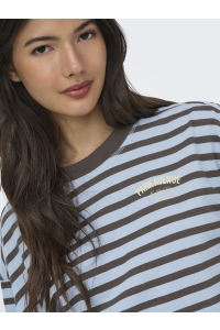 ONLY ONLFREJA L/S STRIPE TOP CC JRS cashmere blue/bracken (ida) prin