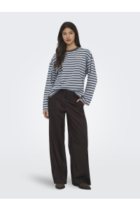 ONLY ONLFREJA L/S STRIPE TOP CC JRS cashmere blue/bracken (ida) prin