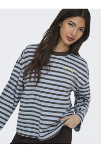 ONLY ONLFREJA L/S STRIPE TOP CC JRS cashmere blue/bracken (ida) prin