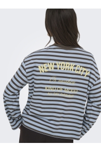 ONLY ONLFREJA L/S STRIPE TOP CC JRS cashmere blue/bracken (ida) prin