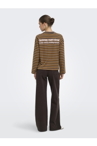ONLY ONLFREJA L/S STRIPE TOP CC JRS bracken/buckthorn (ida) print vi