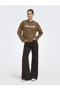 ONLY ONLFREJA L/S STRIPE TOP CC JRS bracken/buckthorn (ida) print vi
