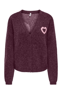 ONLY ONLLOVIE LS V-NECK CARDIGAN CC KNT fig/love/romance r/mel/dtm fmop