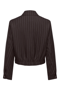 ONLY ONLALINE L/S PINSTRIPE BOMBER JACKE: chocolate torte/white pinstripe