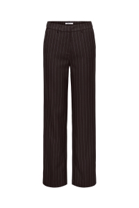 ONLY ONLALINE HW STR PINSTRIPE PANT TLR chocolate torte/white pinstripe