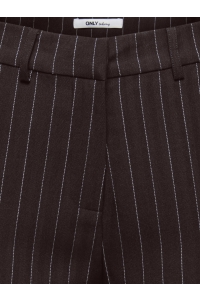 ONLY ONLALINE HW STR PINSTRIPE PANT TLR chocolate torte/white pinstripe
