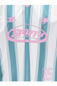 ONLY KOGLULA S/S V-NECK SPORTY TOP CS JR: bright white/biscay bay stripes/