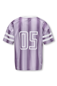 ONLY KOGLULA S/S V-NECK SPORTY TOP CS JR: lilac breeze/crushed grape strip
