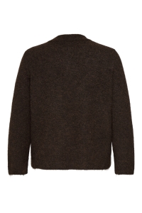 Carmakoma CARMIGGIE LS O-NECK PEARL CARDIGAN : coffee bean/melange/silver metal