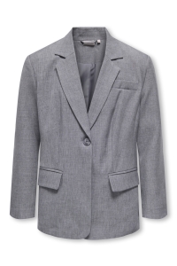 ONLY KOGLINDA LS BOYFR TEXT MEL BLAZER T: medium grey melange/fiji flower