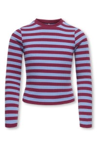 ONLY KOGLUPE L/S STRIPE TEE JRS allure/rumba red