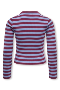 ONLY KOGLUPE L/S STRIPE TEE JRS allure/rumba red