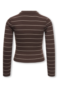 ONLY KOGLUPE L/S STRIPE TEE JRS chicory coffee/pumice stone