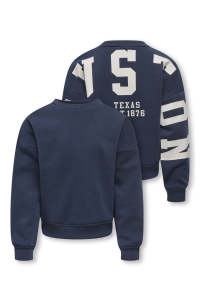 ONLY KOGSWEAT L/S BACK/SLEEVE PRINT SWT : night sky/birch/houston
