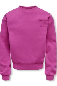 ONLY KOGANNIE LS O-NECK RUFFLE SWT fuchsia red