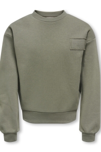 ONLY KOGANNIE LS O-NECK RUFFLE SWT smokey olive