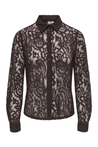 ONLY ONLBIRUN L/S LACE SHIRT WVN black coffee