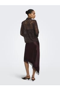 ONLY ONLBIRUN L/S LACE SHIRT WVN black coffee