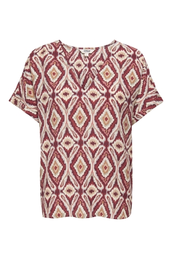 ONLY ONLBELLY MIKASI SS V-NECK TOP WVN E: