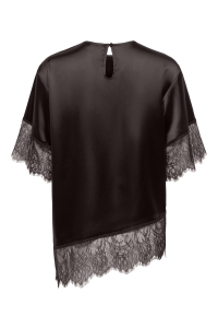 ONLY ONLINDONA 2/4 SATIN LACE TOP WVN chocolate torte