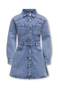 ONLY KOGEDMONTON L/S SHORT DNM DRESS medium blue denim