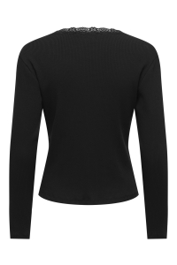 ONLY ONLSARA SHARAI L/S V-NECK TOP JRS N: black