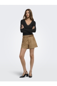 ONLY ONLSARA SHARAI L/S V-NECK TOP JRS N: black