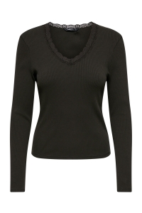 ONLY ONLSARA SHARAI L/S V-NECK TOP JRS N: chocolate torte