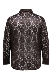 Carmakoma CARZION L/S LACE SHIRT JRS coffee bean/lace