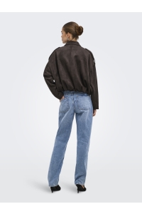 ONLY ONLMOON-STINA FAUX SUEDE BOMBER PNT: chocolate torte