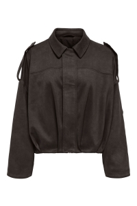 ONLY ONLMOON-STINA FAUX SUEDE BOMBER PNT: chocolate torte