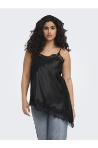 Carmakoma CARINDONA STRAP SATIN LACE TOP WVN black